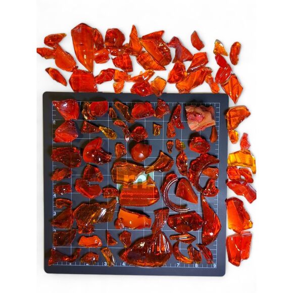 Ruby Amberina Glowing Swirl Slag Uranium Glass Cullet Assortment #4GA10 - Picture 4 of 6